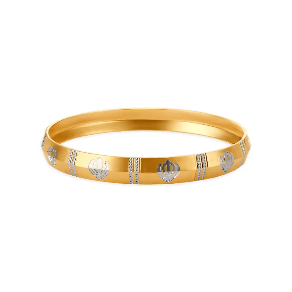 Religious Khanda Symbol Gold Kada