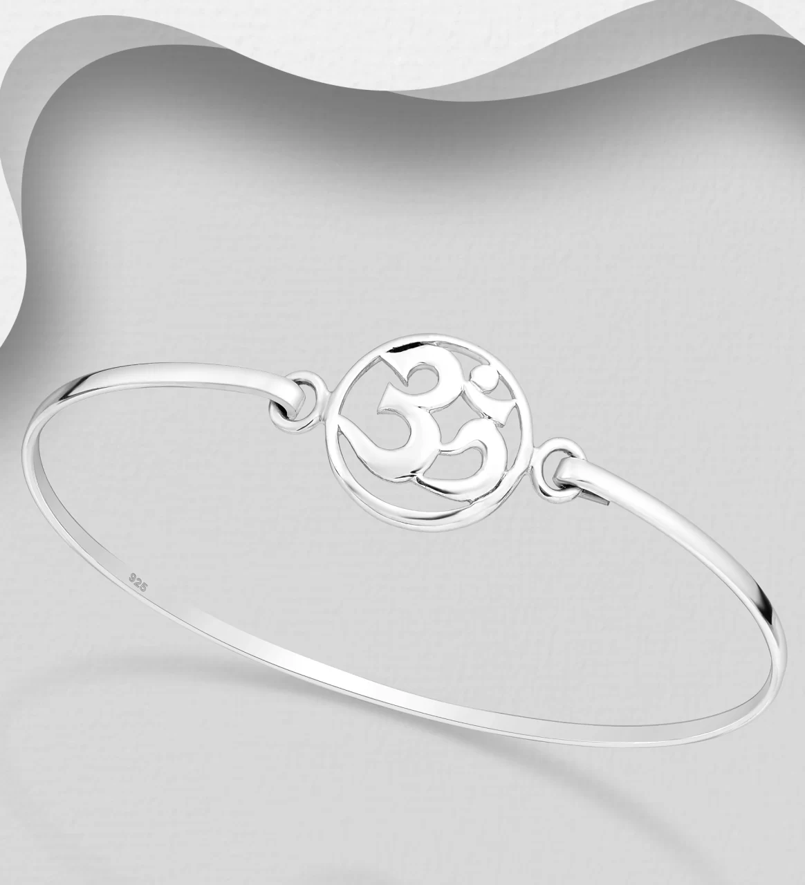 Om Bangle In Silver For Her