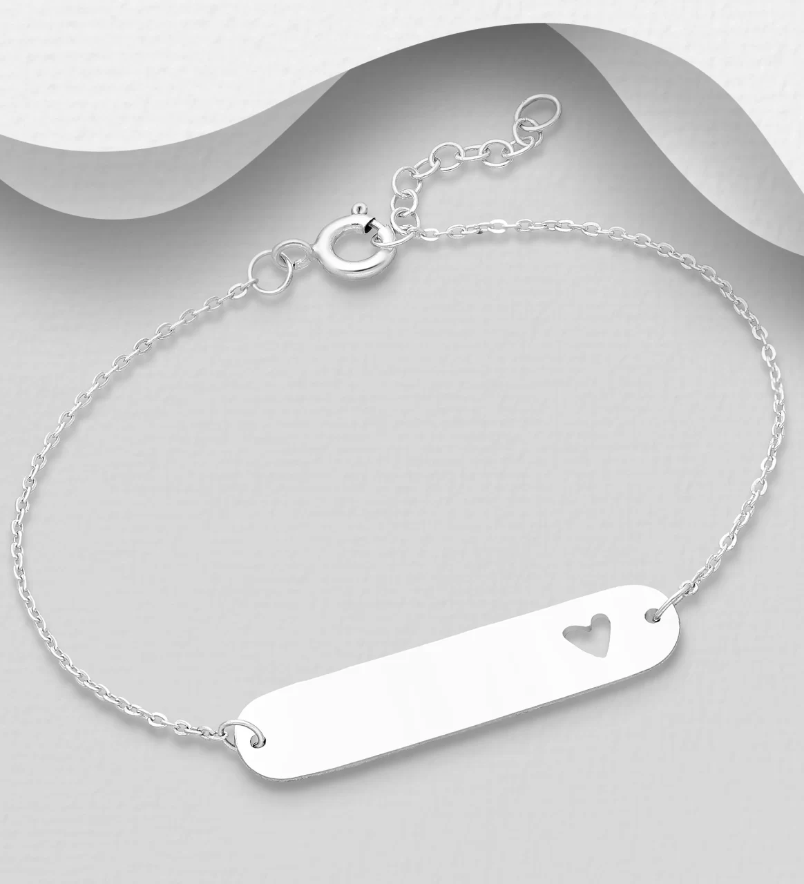 Engravable Heart Bracelet In Silver For Her