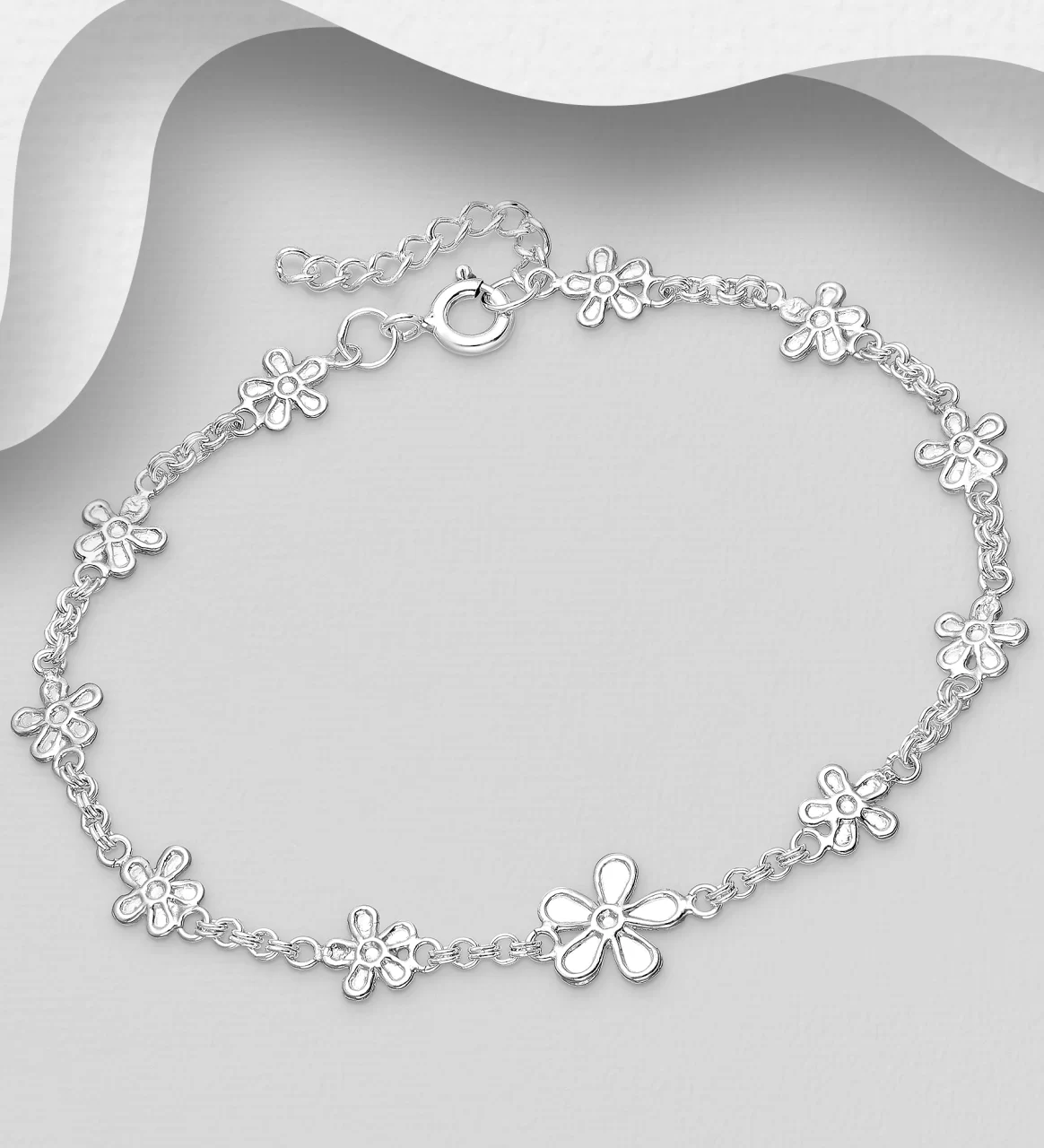 Flower Bracelet In Silver For Her