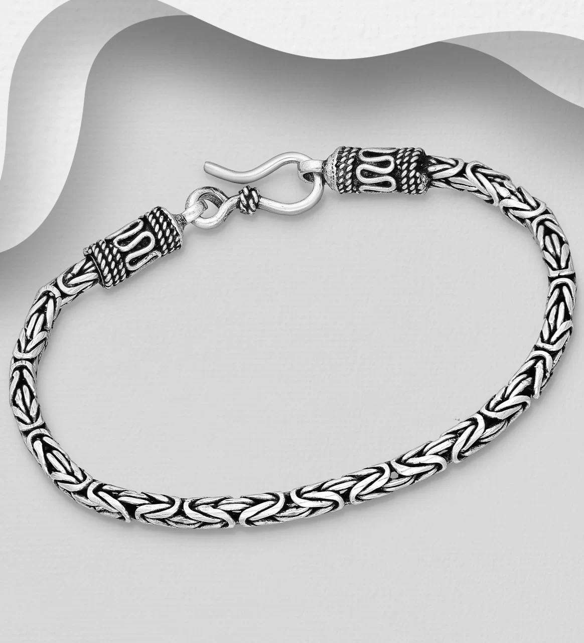 Oxidized Bracelet In Silver
