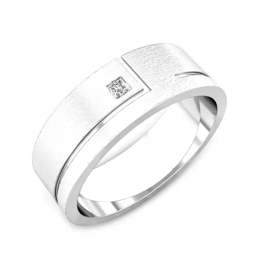 Luke White Gold Wedding Band