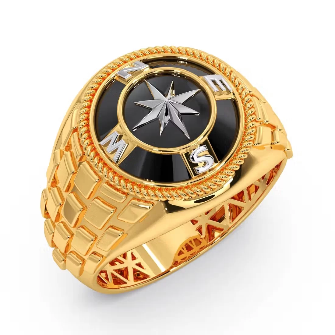 Cardinal Point Gold Men Ring