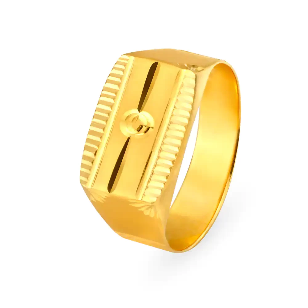 Geometric Gold Embossed Ring