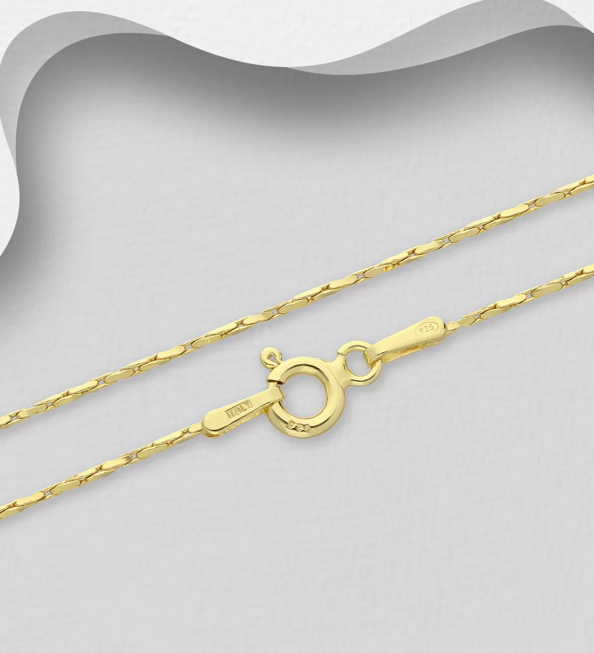 18 K Gold plated Made In Italy Chain In Silver