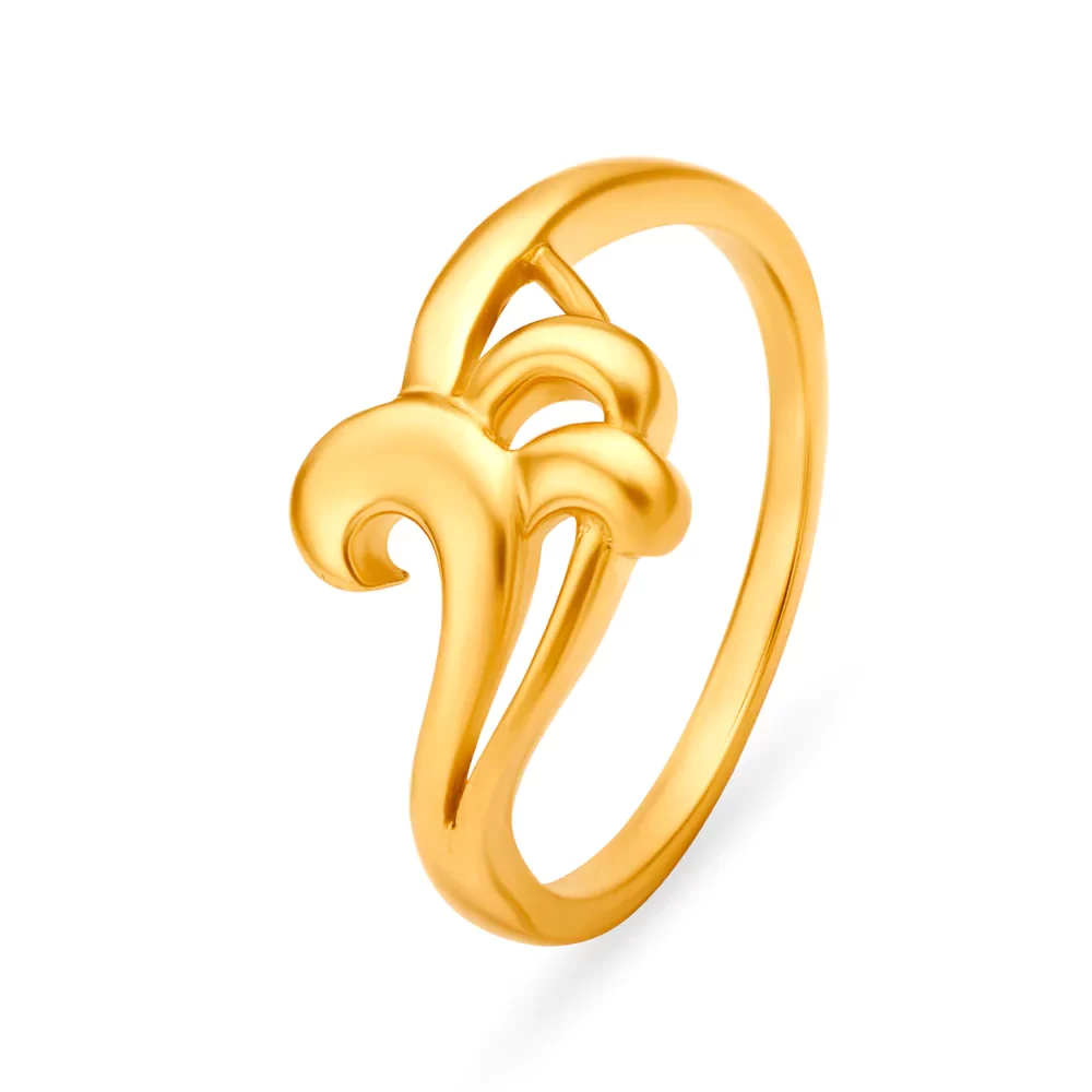 Enchanting Yellow Gold Abstract Motif Ring