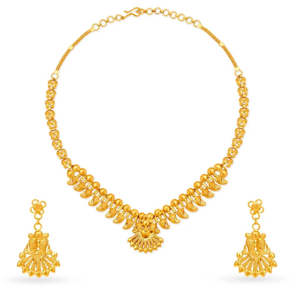Shimmering Gold Necklace Set