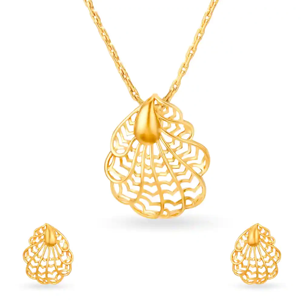 Elegant Gold Peacock Pendant And Earrings Set