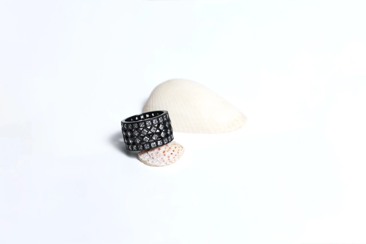 Matte Black Band Ring for Her