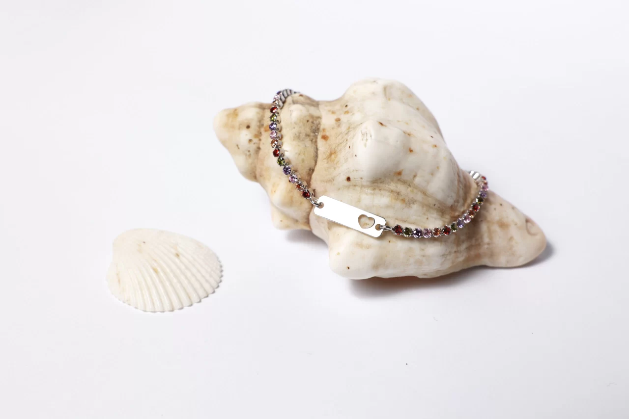 HEART TAG DAZZLING BRACELET IN SILVER  FOR HER