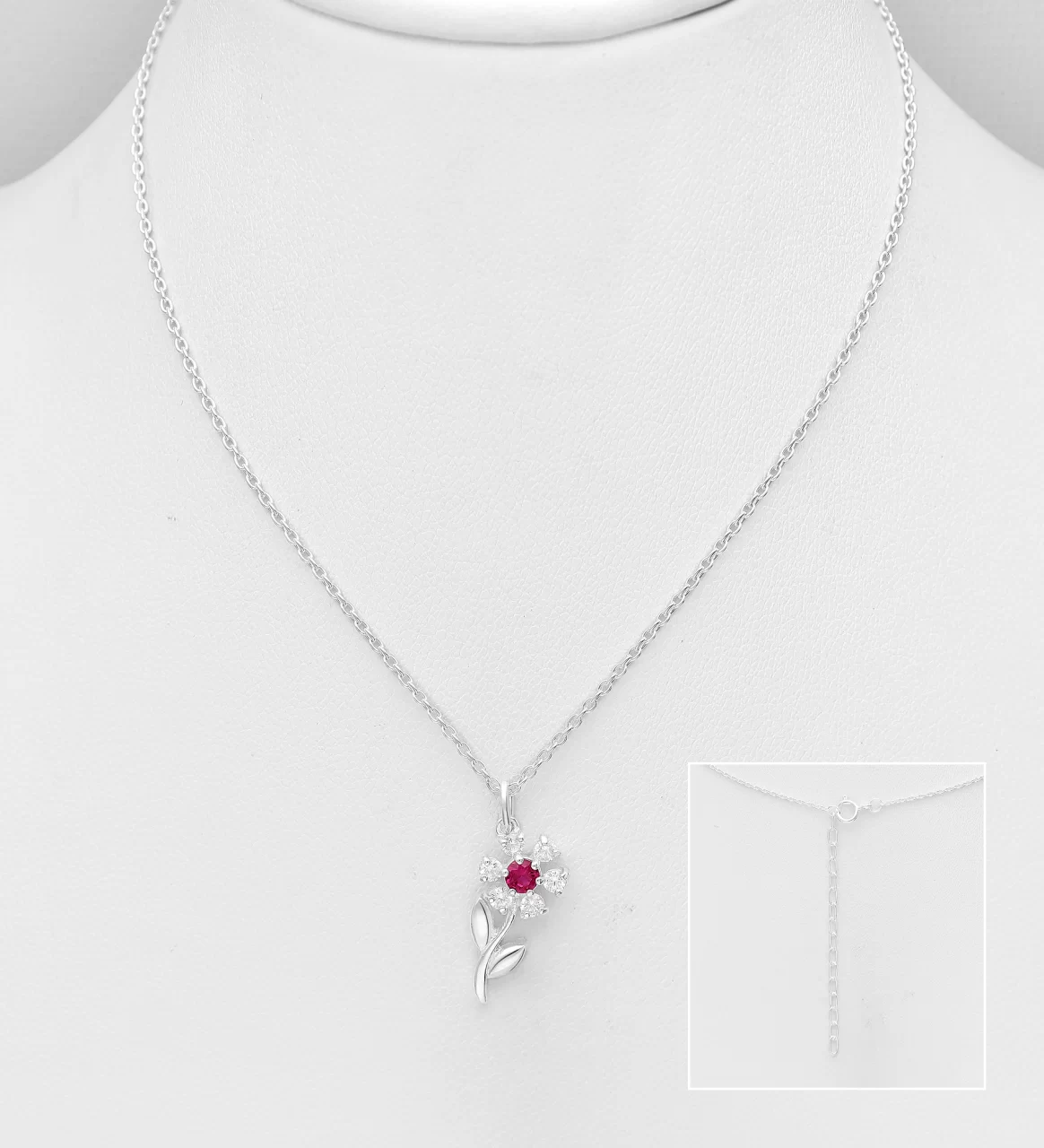 Flower Necklace In Silver For Her