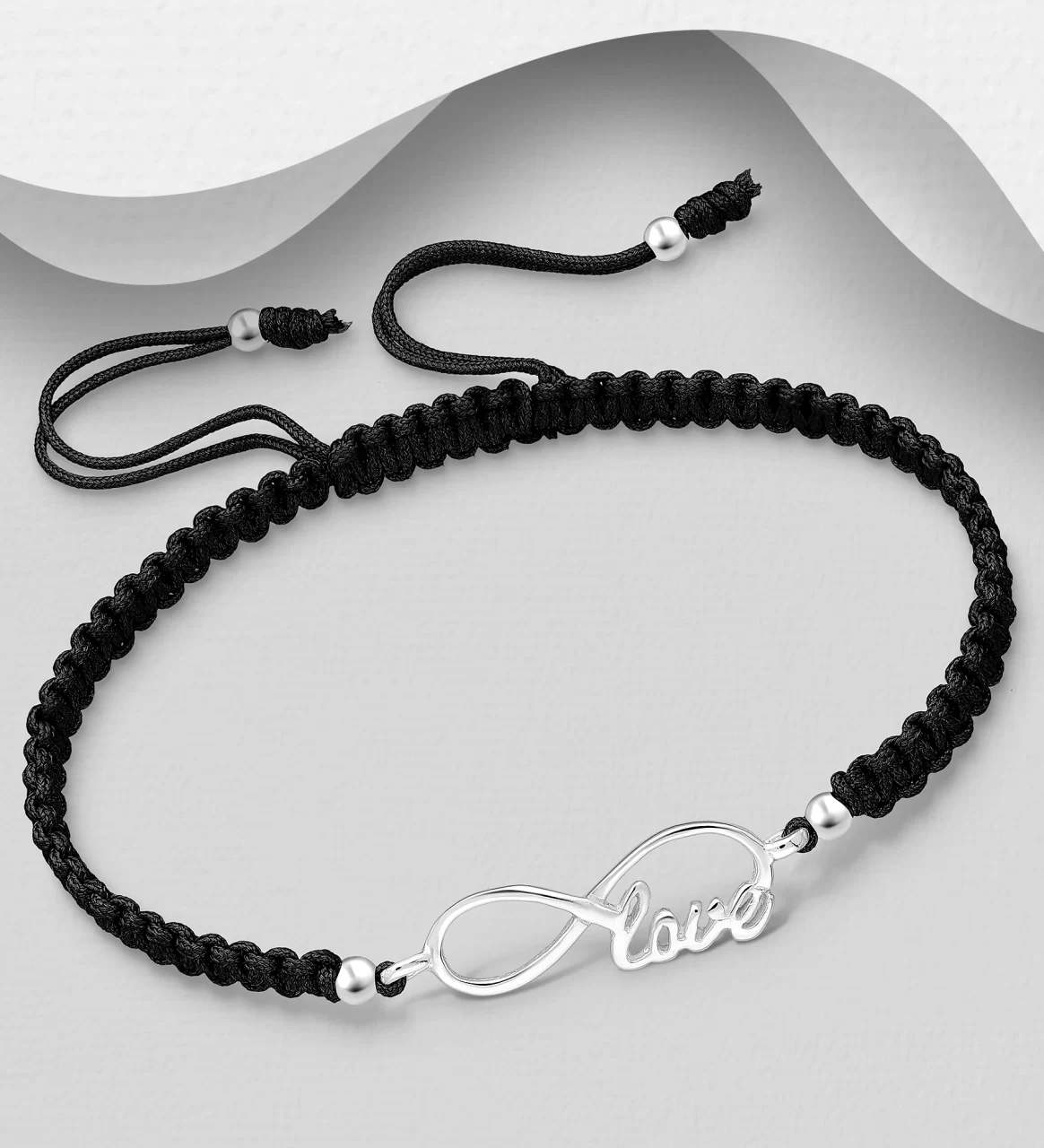 Infinity And "Love" Bracelet In Silver For Her