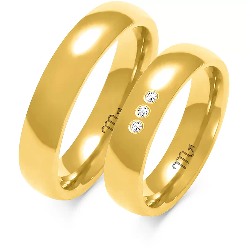 Elegant Gold Wedding Bands with Diamonds