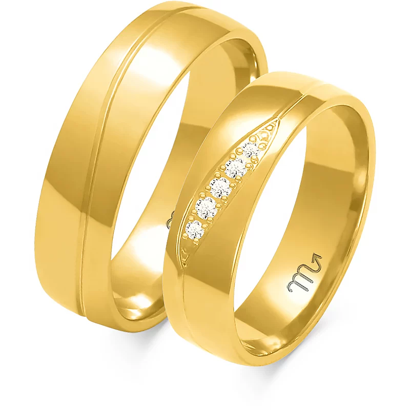 Wavy line design wedding ring