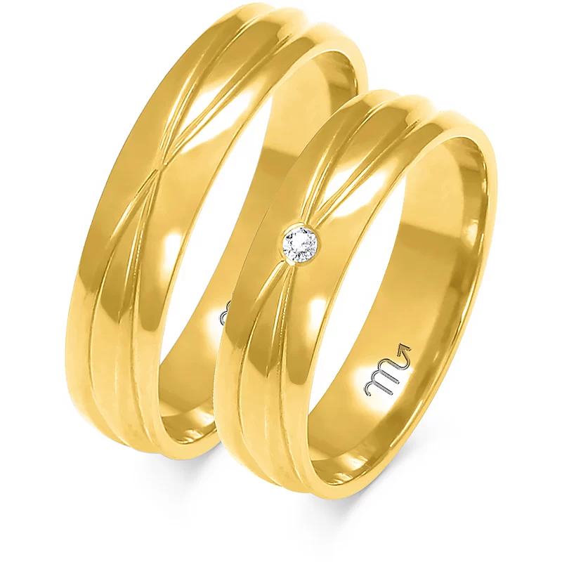 Double Line Design Wedding rings