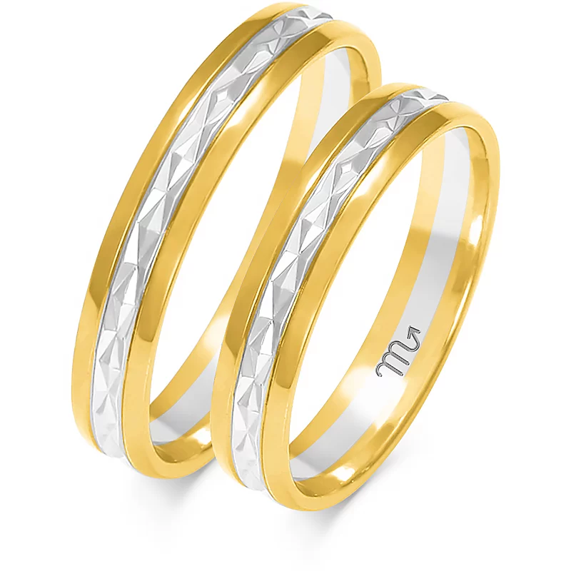 Dual shade design wedding rings