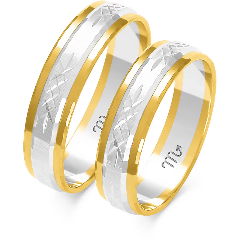 Rounded Dual Shade Wedding Rings