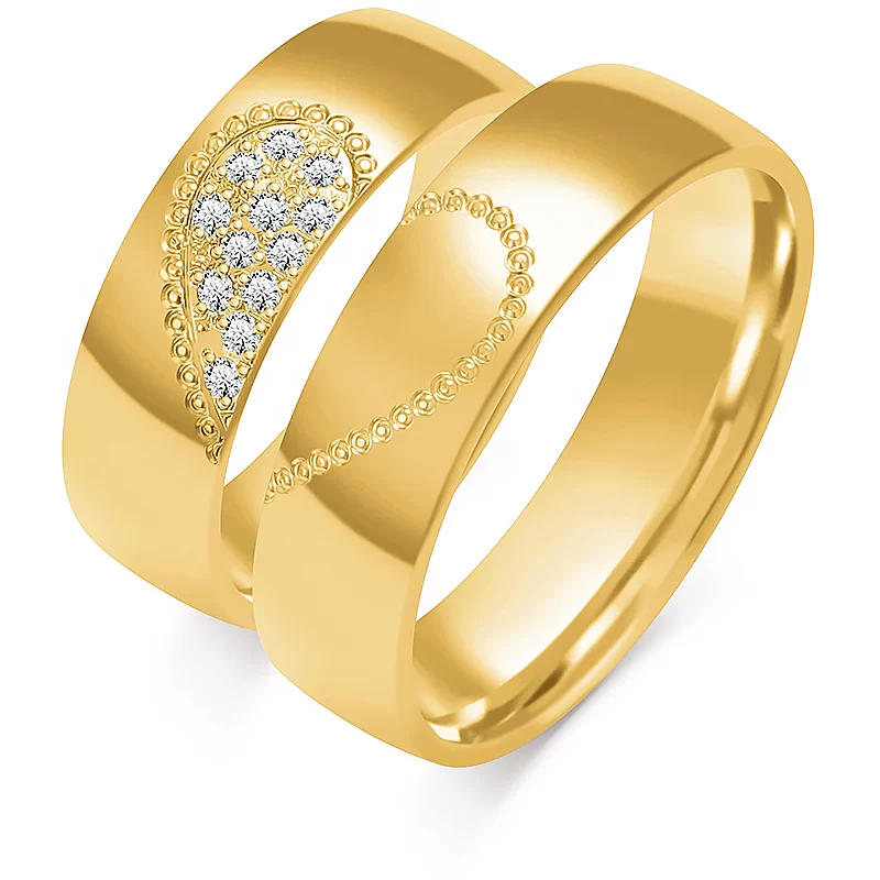 Complete heart Wedding Rings
