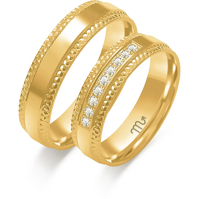 Dots design Wedding Rings