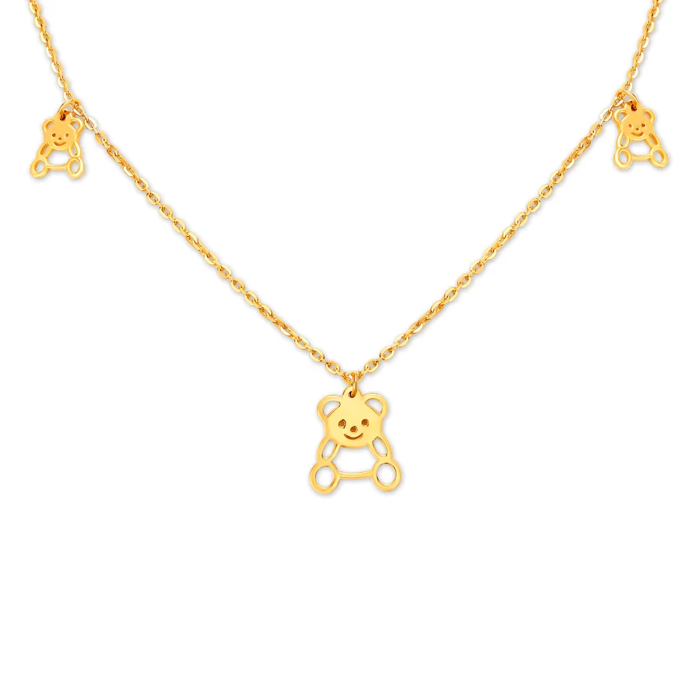 Bear Gold Pendant with Chain