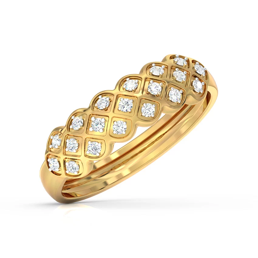 Checkered Braid Diamond Ring