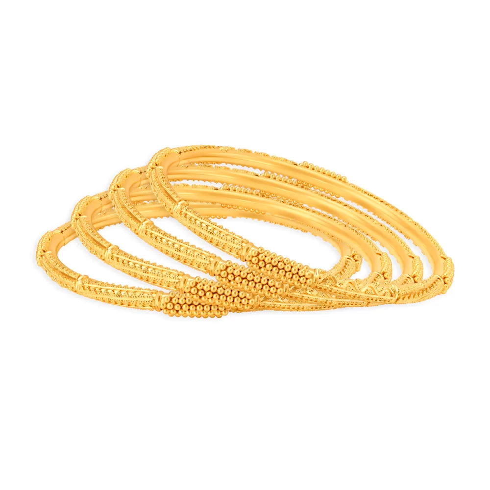 Beaded Textured Gold Bangle