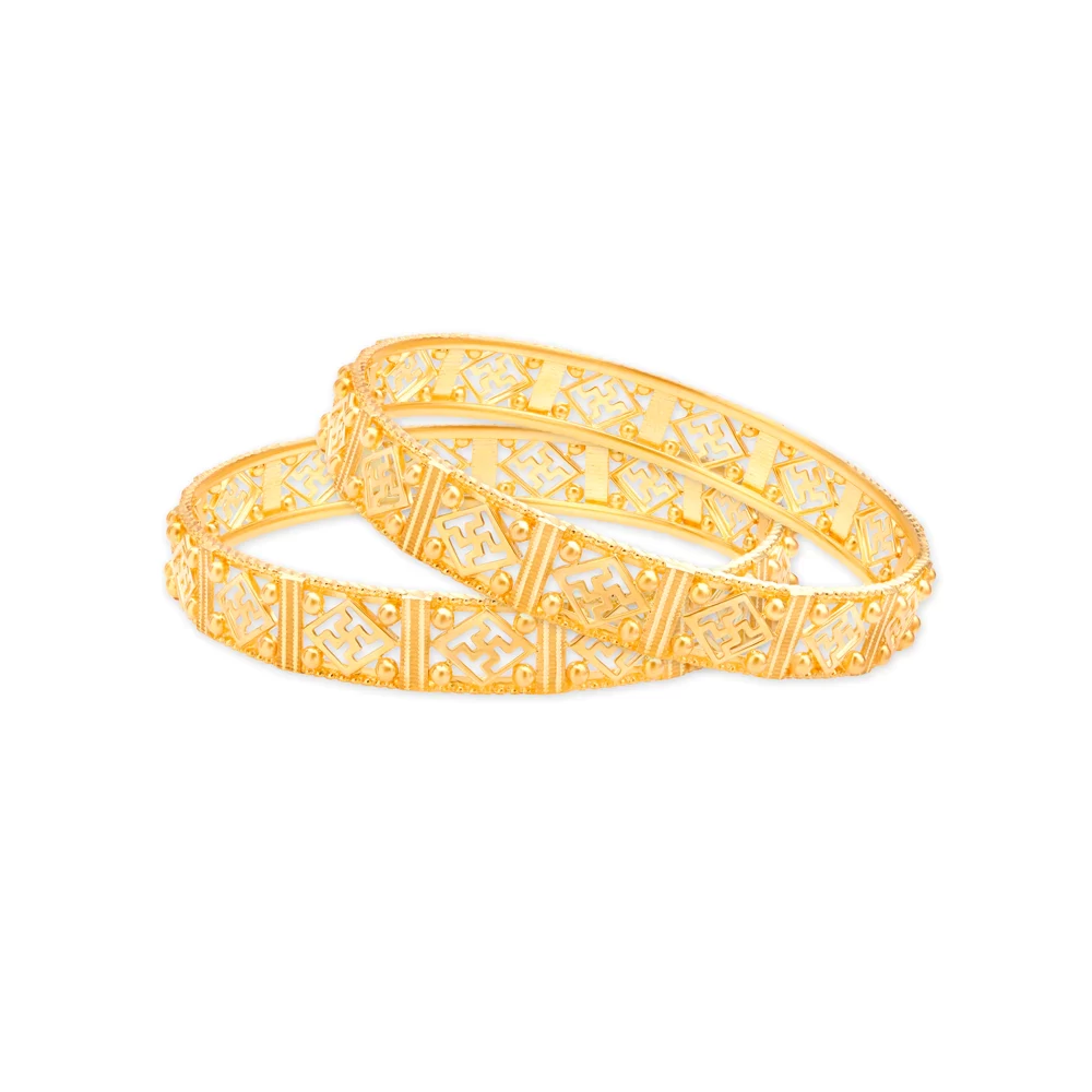 Swastika Gold Bangle