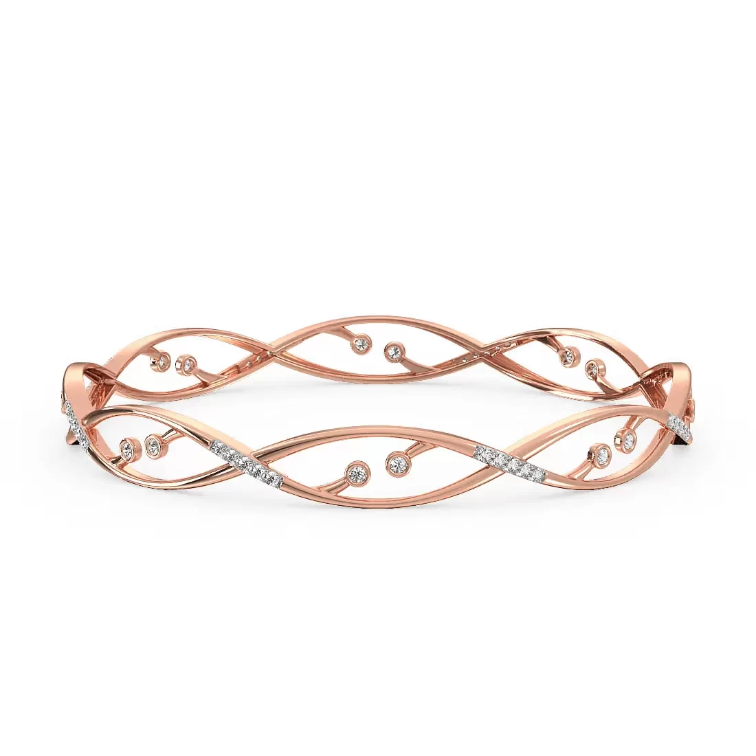 Spiral Diamond Bangle