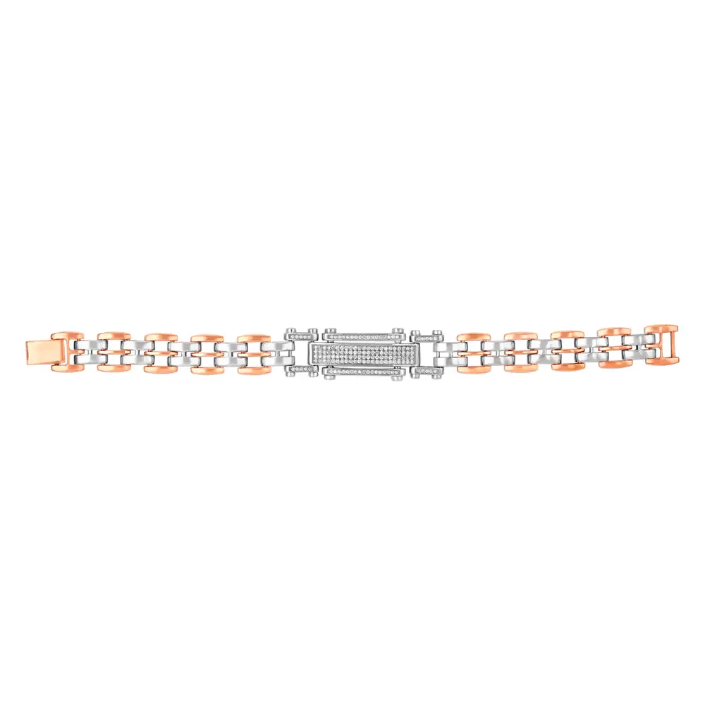 Luminous Diamond Encrusted Gold Linked Bracelet