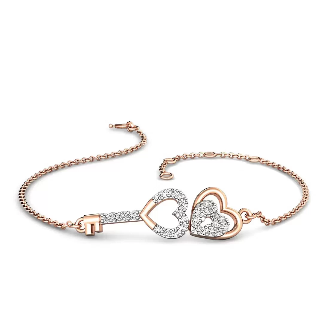 Conjoined Hearts Diamond Bracelet