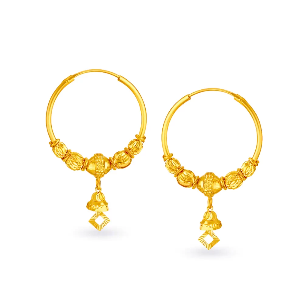 Traditional Textured Bali Style Hoop Earrings