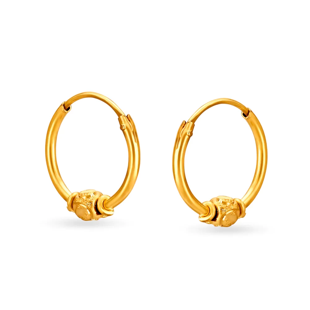 Dainty Beaded Gold Hoop Earrings