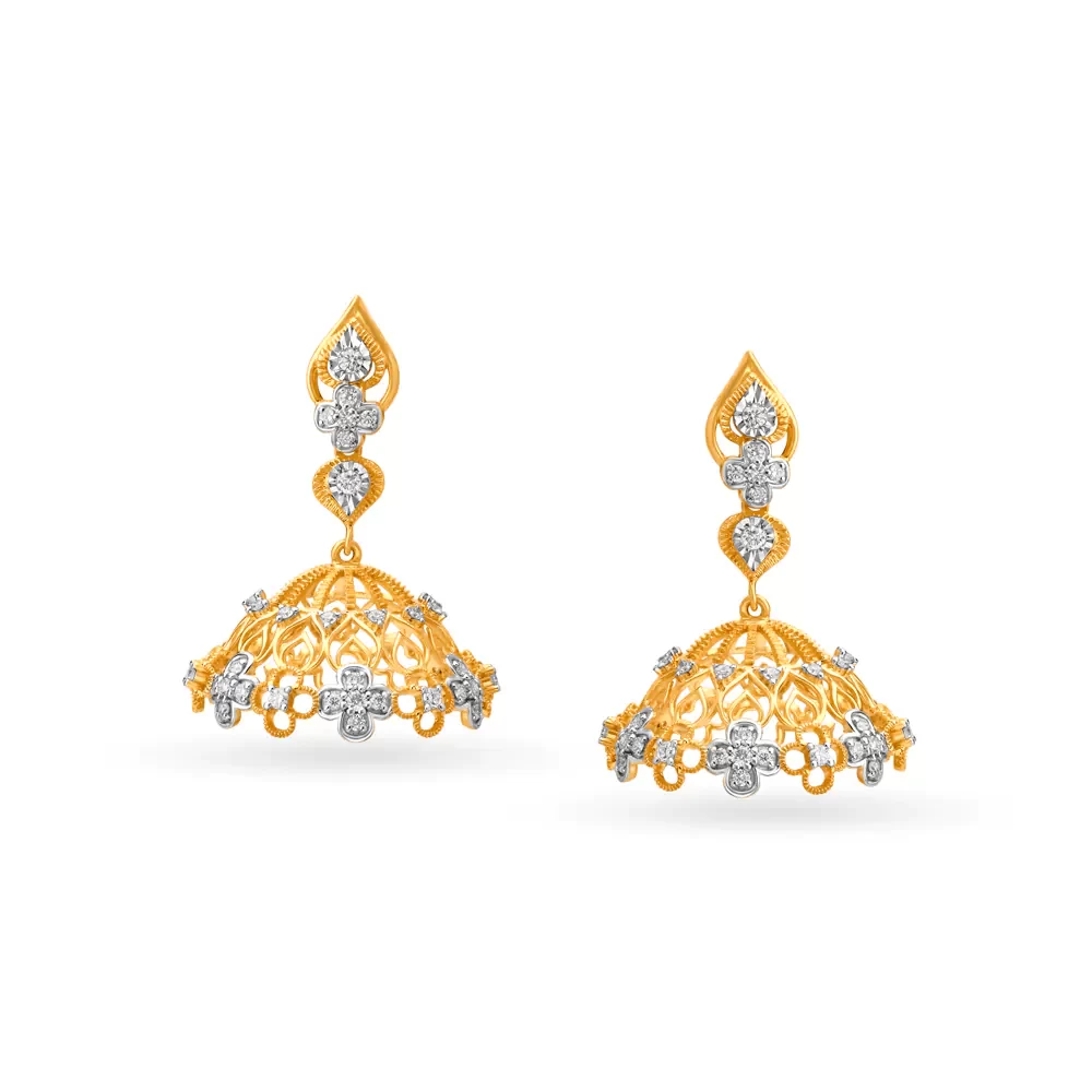 Fabulous Diamond Studded Jhumkas