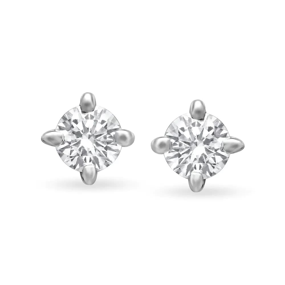 Blooming Bud Single Stone Gold Stud Earrings