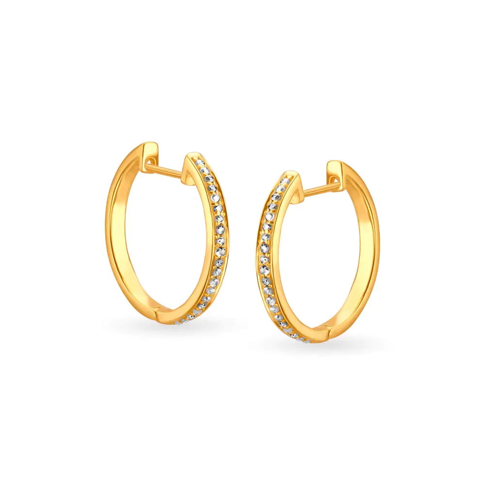 Modish Hoop Earrings With Un-Cut Diamonds
