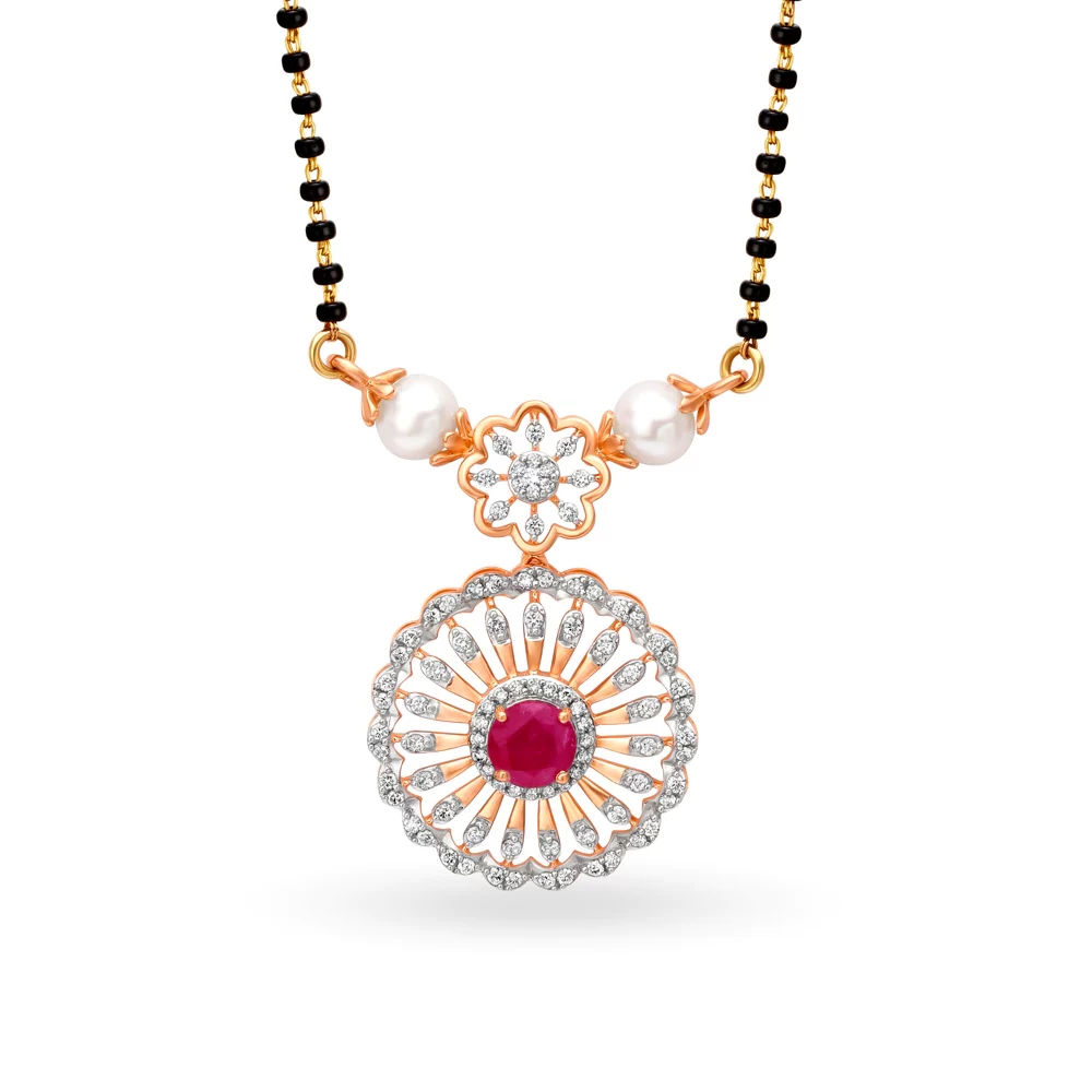 Encrusted Floral Traditional Mangalsutra