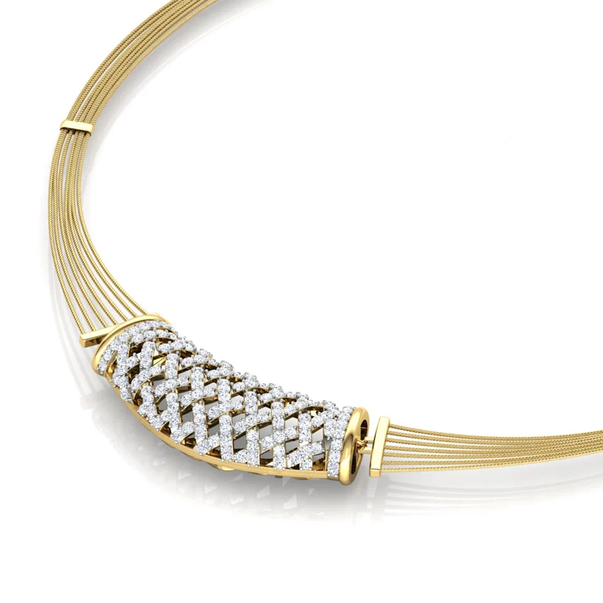 Weave Wired Diamond Necklace