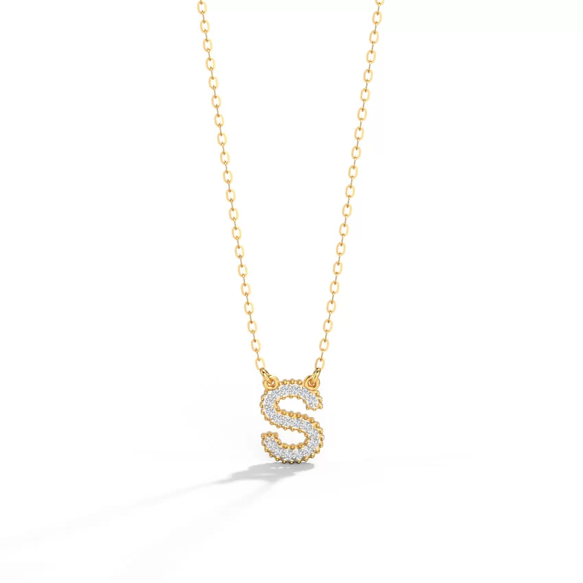 Dazzle Alphabet Diamond Necklace