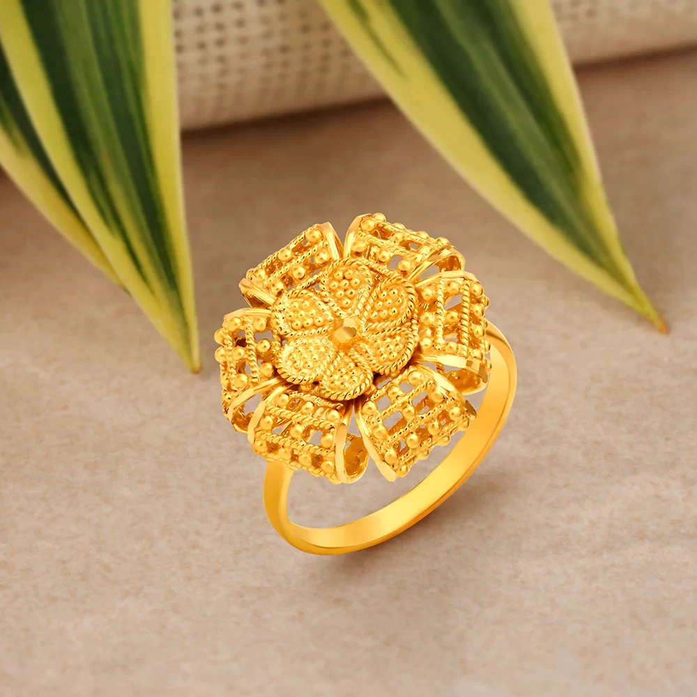 Magnificent Beaded Floral Statement Ring