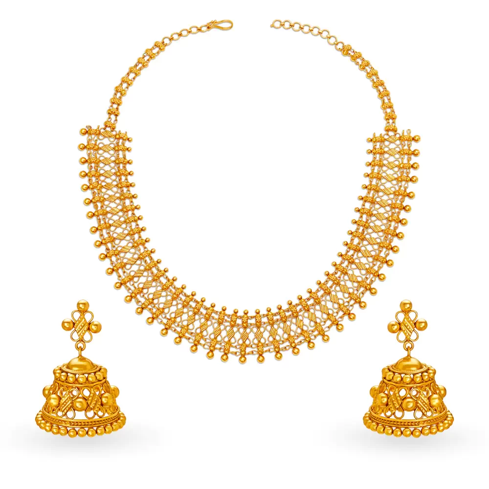 Rustic Gold Beaded Link Set
