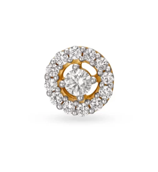 Blingy Round Gold and Diamond Nose Pin