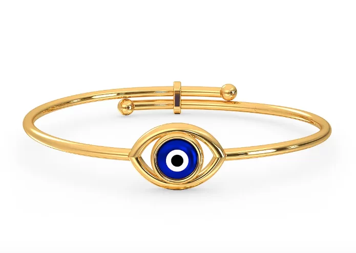 Glancing Gold Evil Eye Kada