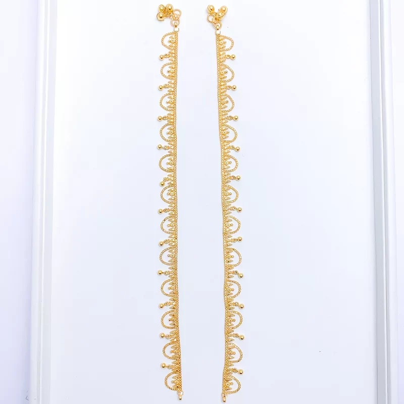 Timeless 22K Gold Anklet Set with an Elegant Draped Design