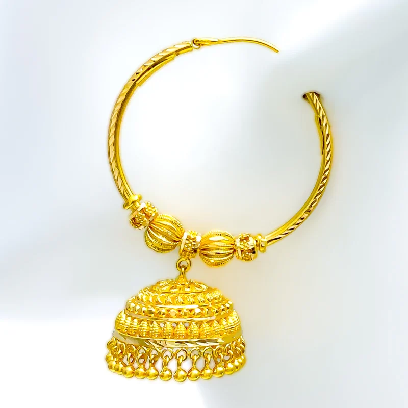 Exquisite Luxurious 22K Gold Chandelier Bali Earrings