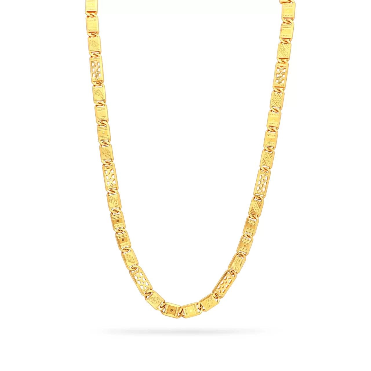 Timeless Matte-Finish and Intricate 22KT Gold Everyday Chain
