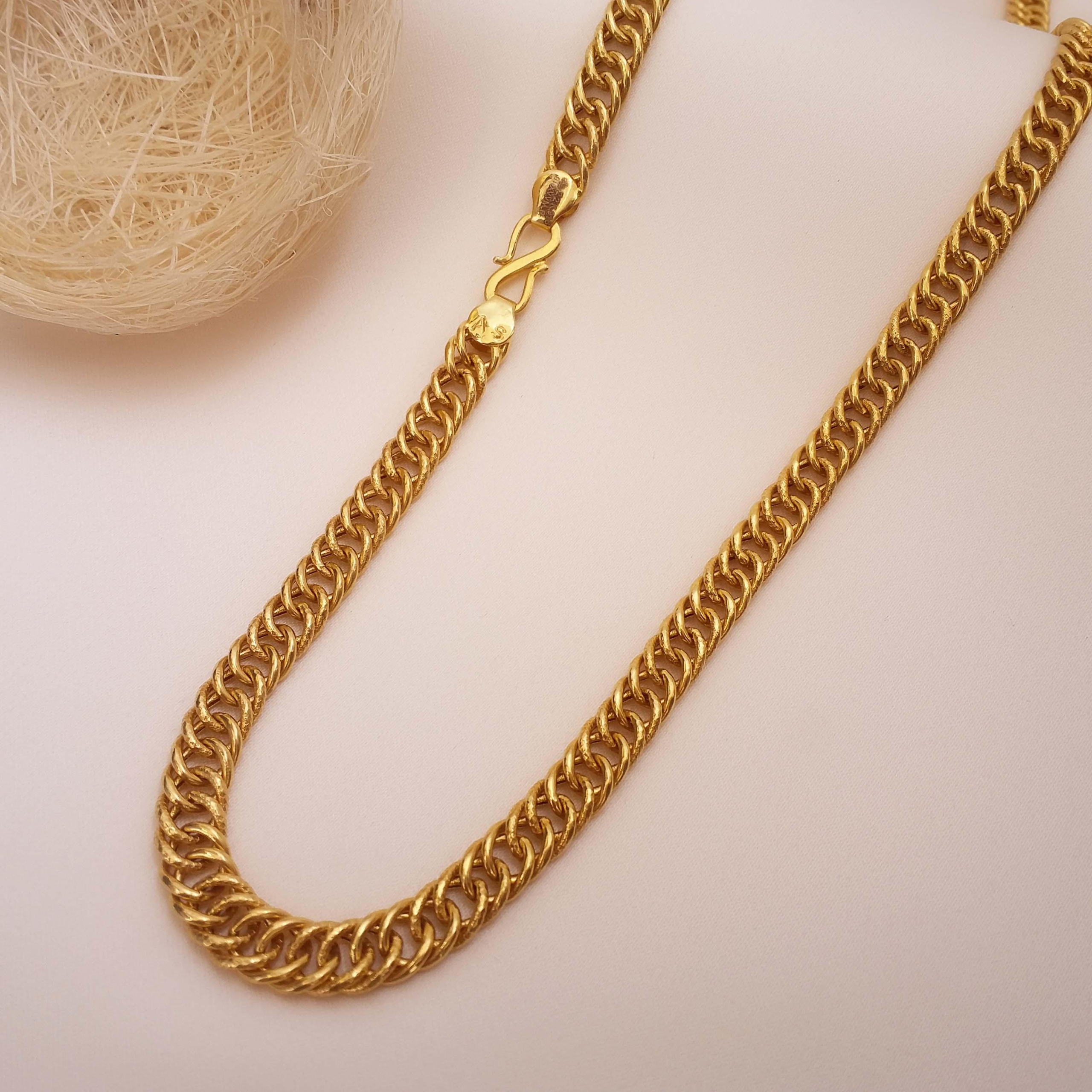Aiden 22KT Gold Chain with Hollow Links