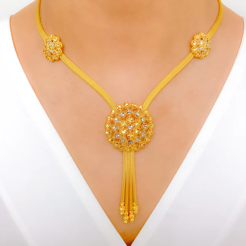 Elegant Dome-Inspired Dangling Necklace Set