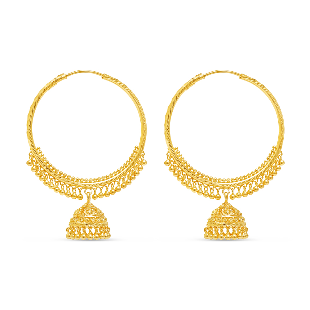 Elegant 22k Gold Wirework Earring