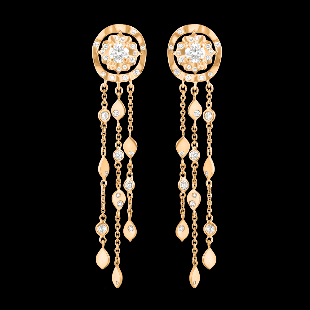Lotus-Style Earring Jackets with Drop Design