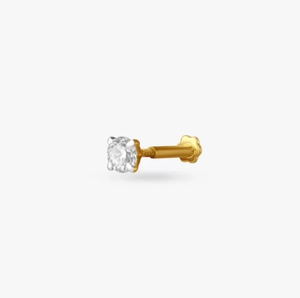Opulent Gold and Diamond Nose Pin